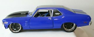 Maisto Pro Rodz 1:18 1970 Chevrolet Nova Ss Coupe Diecast Car Blue