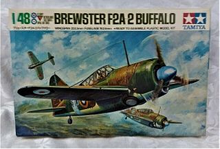 Vtg Tamiya Brewster F2a 2 Buffalo Airplane Model Kit 1/48 Scale Ready/assemble