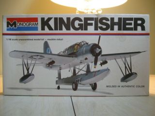 1977 Vintage Monogram 1/48 Vought Os2u Kingfisher Floatplane 5304 White Box