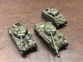Flames Of War (x3) British Sherman Tank Platoon (plastic 15mm) Pro Painted