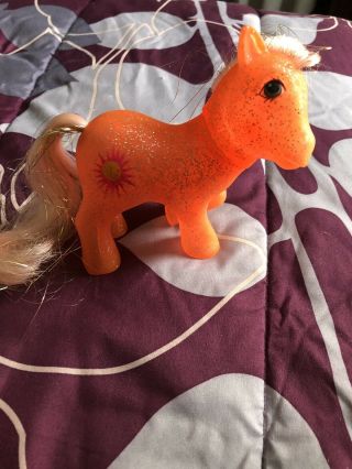 Vintage My Little Pony 1989’s Sunspot Mlp Orange Sunshine Glitter