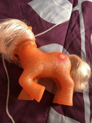 Vintage My Little Pony 1989’s SUNSPOT MLP Orange Sunshine Glitter 3