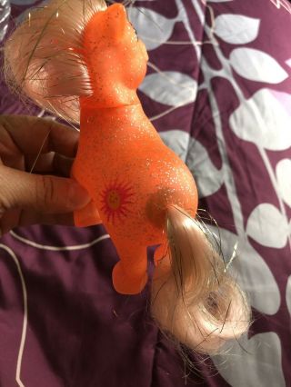 Vintage My Little Pony 1989’s SUNSPOT MLP Orange Sunshine Glitter 4