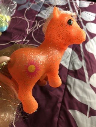Vintage My Little Pony 1989’s SUNSPOT MLP Orange Sunshine Glitter 5