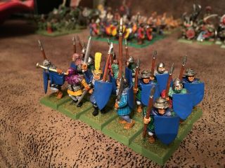 Warhammer Oldhammer Empire Brettonia Peoples Spearmen Men At Arms,  Painted