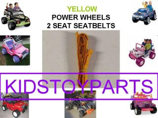 1 Pre Owned Yellow Fisher Price Power Wheels 2 Seat / Seat Belt Set