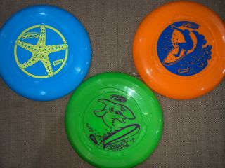 Wham - O Classic Frisbees Set Of 3 - Starfish,  Shark,  Surfer