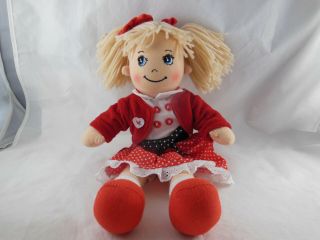Delton Products Yarn Hair Doll Soft Cloth Doll With Removeable Clothes 14 " Tall