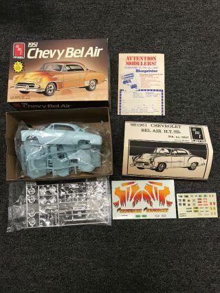 Amt Ertl 1951 Chevy Bel Air 1/25 Scale 3 In 1 Model Kit In Opened Box