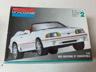1991 Monogram 1992 Mustang Gt Convertible 1/24 Model Kit