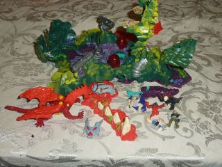 Vintage Mighty Max Mm Dragon Island Playset With Figures Bluebird Near Complete?