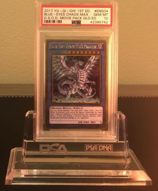 2017 Yugioh Psa 10 Movie Pack 1st Edition Blue Eyes Chaos Max Dragon Eng04
