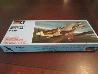 Vintage (1/4 Inch Scale) Monogram Mustang P - 51b Model Kit Open Box/all Parts