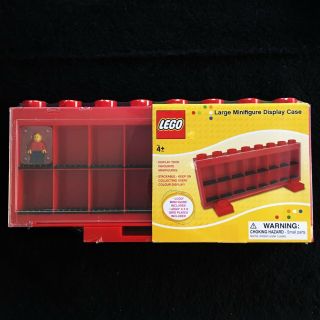 Lego Large Minifigure Display Case Red Black 16 Compartments Storage Stackable
