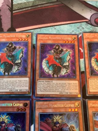 Yugioh,  3x Magical Musketeer Starfire And 3x Magical Mustketeer Caspar,  All NM 3