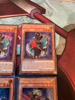 Yugioh,  3x Magical Musketeer Starfire And 3x Magical Mustketeer Caspar,  All NM 4