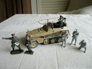 1/35 Ww2 German Afrika Korps Half - Track & Figures Built & Painted