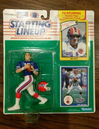 Starting Lineup Jim Kelly 1990 Figure Toy Nib Nfl Slu Bills Football Cards