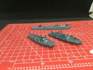 Warlord Games 2 Painted Cruel Seas U.  S.  Pt Boats And 1 German Boat 1/300 Scale