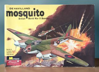 Vintage Monogram 1/48 De Havilland Mosquito British World War Ii Bomber 85 - 0129