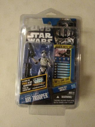 Star Wars Clone Wars Jungle Camo Arf Trooper Action Figure Cw24 In Star Case