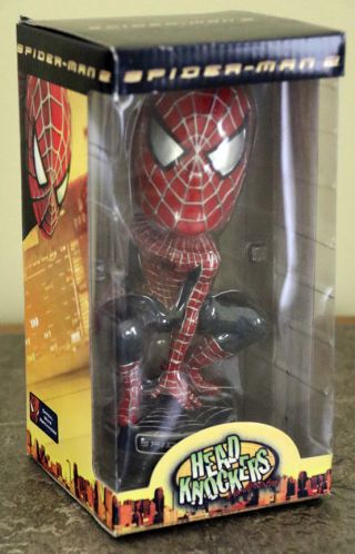 Spider - Man Toy Neca Hand Painted Head Knocker Bobblehead Spiderman Marvel