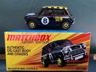 Matchbox 1964 Austin Mini Cooper S Black Car Lesney Edition