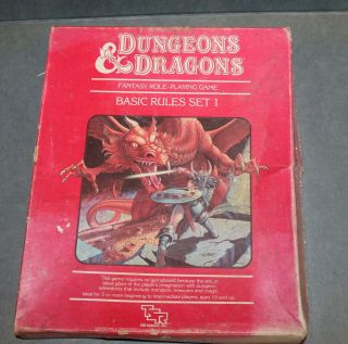 Dungeons And Dragons Basic Rules Set 1 1983 With Dice No Crayon