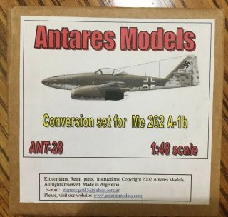 Conversion Set For Me 262 A - 1b - Antares Models Ant - 28 - 1/48 Scale Resin Kit