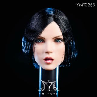 Ymtoys Ymt025b 1/6 Black Short Hair Female Head Carving Head F 12  Pale Body