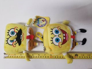 Set of 2 1 with tags Spongebob Squarepants Plush Nickelodeon coin clip mustach 2