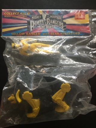 1995 Mcdonalds Mighty Morphin Power Rangers The Movie Yellow Ranger & Bear
