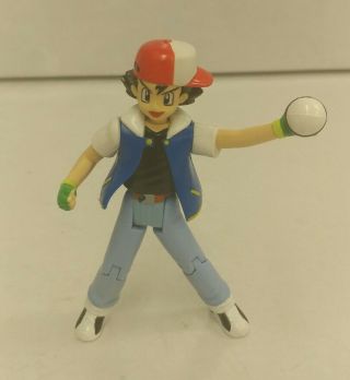 Nintendo Pokemon Deluxe Trainer Satoshi Ash Ketchum 4.  5 " Action Figure Hasbro