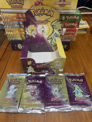 Pokemon Empty 1st Edition Neo Destiny Booster Box And All 4 Booster Artworks
