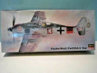 Hasegawa 1:72 Scale " Focke - Wulf Fw190a - 8 Bar " No.  51375 Plastic Kit.