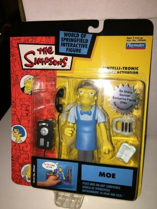 The Simpsons Moe World Of Springfield Figure Blue Apron Variant Late Release