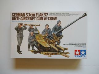 Tamiya 35302 1/35 German 3.  7cm Flak 37 Aa Gun W/crew