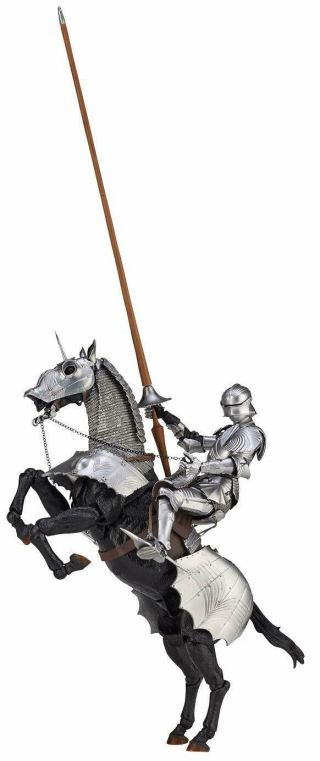 Kt - 027 Takeya Style Jizai Okimono 15th Century Gothic Equestrian Armor Silver