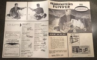 1964 Aurora Frankenstein’s Flivver Model Kit No.  465 Instruction Sheet