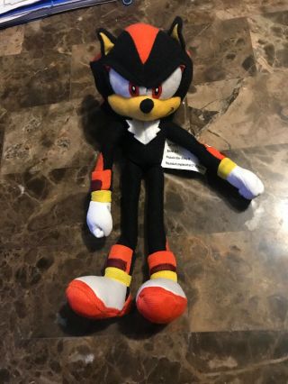Sega Sonic The Hedgehog Video Game 12 " Shadow Black Plush Stuffed Figure Doll