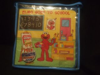 Soft Play Interactive Elmo Goes To School Felt Playset Book W/ 22 Felt Cutouts