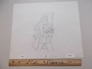 Vintage Princess Of Power She - Ra Sword Cartoon Animation Cel Pencil Art,  Motu