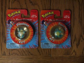 Hasbro 1999 Pokemon Power Bouncers Blastoise And Squirtle Set,  Ion Card