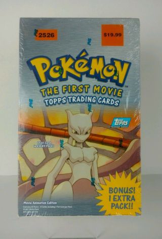 Pokemon The First Movie 1999 Topps Trading Cards Booster Box Set Blue Logo