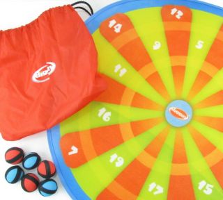 Diggin Popout Darts Dart Board 6 Adhesive Balls Storage Bag Portable Toy Game
