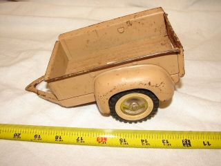 Vintage Pressed Steel Truck Tonka Pickup Trailer Cart Round Rear Fenders Restore