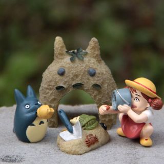 4pc Totoro Sandbeach May Blue Cat Figure Fairy Garden Toy Display Decor