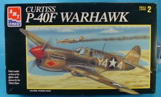 1/48 Scale Amt Ertl 8795 Curtiss P - 40f Warhawk Plastic Model Kit