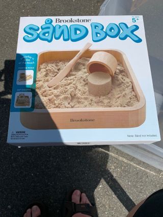 Brookstone Sand Box 9.  5 " X 9.  5 " With Cylindrical Mold And Shaping Tool