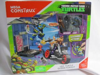 Mega Construx Nickelodeon Teenage Mutant Ninja Turtles Leo Turtle Glider Pursuit